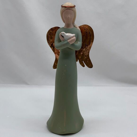 Mindsprings Angels Copper Wings Holding a White Dove 2002 2005 Figurines Basket - Picture 8 of 9